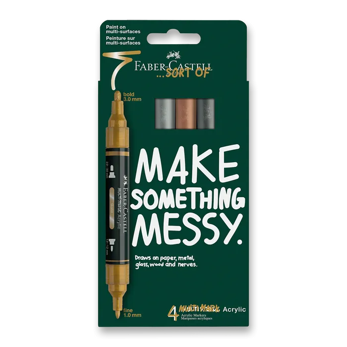 Hauptbild des Produkts Akrylový popisovač Faber-Castell Multimark Metallic [4 ks]