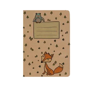 Liniertes Notizbuch - A5 - Kraftpapier - Fuchs