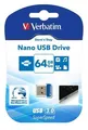 64 GB USB Flash 3.0, 80/25 MB/Sek., VERBATIM NANO STORE 'N' STAY