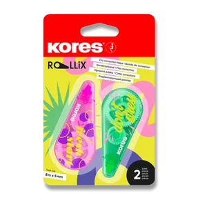 Korrekturroller Kores ROLLiX, 8 m x 5 mm, Farbmix [2 Stk.]