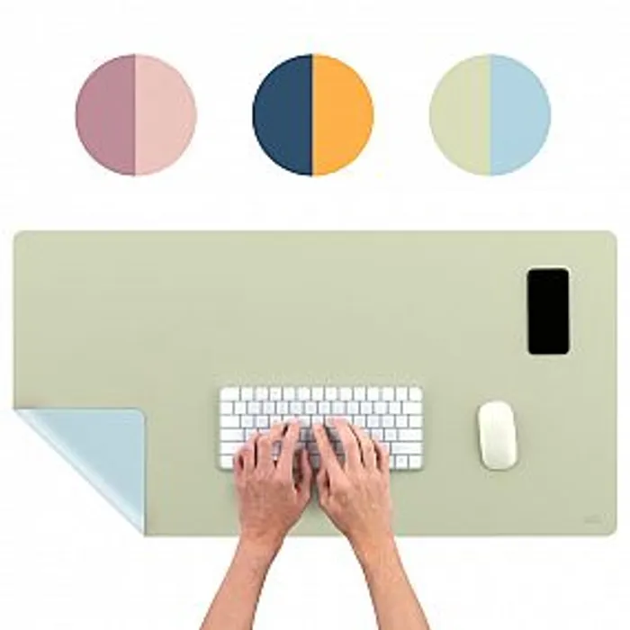 Hauptbild des Produkts Podložka na stůl SAX Design 90 × 45 cm – světle modrá / zelená, oboustranná PU kůže