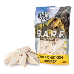 KIDDOG B.A.R.F. 100 % Hühnerbrust gefriergetrocknet – reines gefrorenes Fleisch 220 g