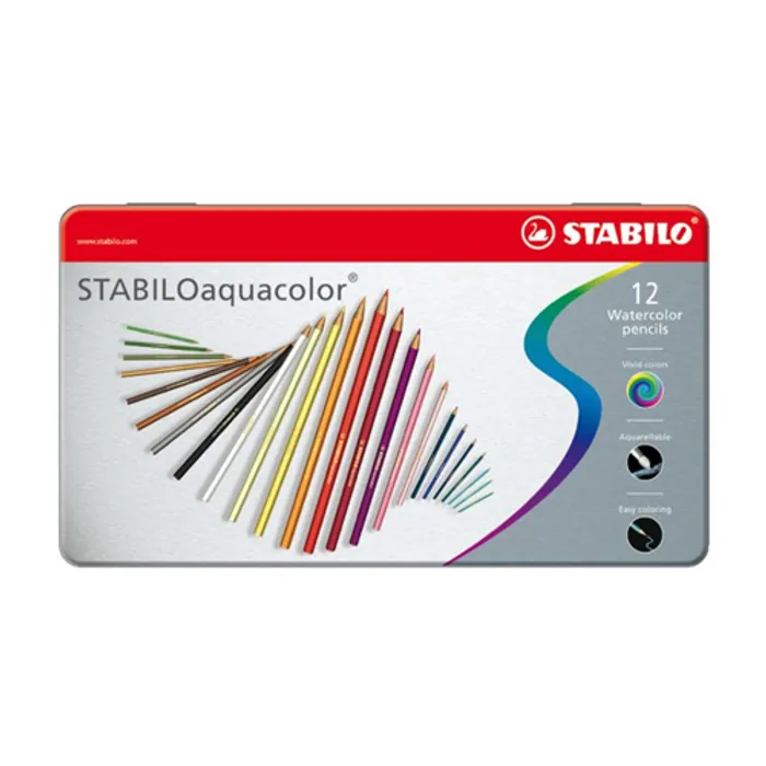 Hauptbild des Produkts Pastelky STABILO aquacolor, sada 12 ks v kovovém pouzdru