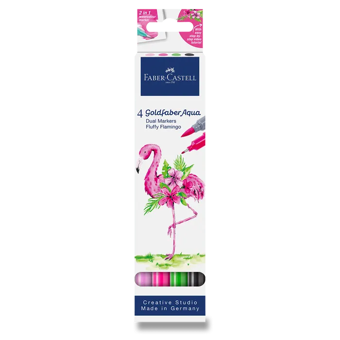 Hauptbild des Produkts Popisovač Faber-Castell Goldfaber Aqua Dual Marker Fluffy Flamingo [4 ks]