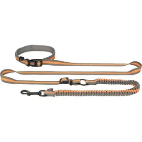 Joggingleine 1,33-1,80 m/20 mm Graphit/Papaya