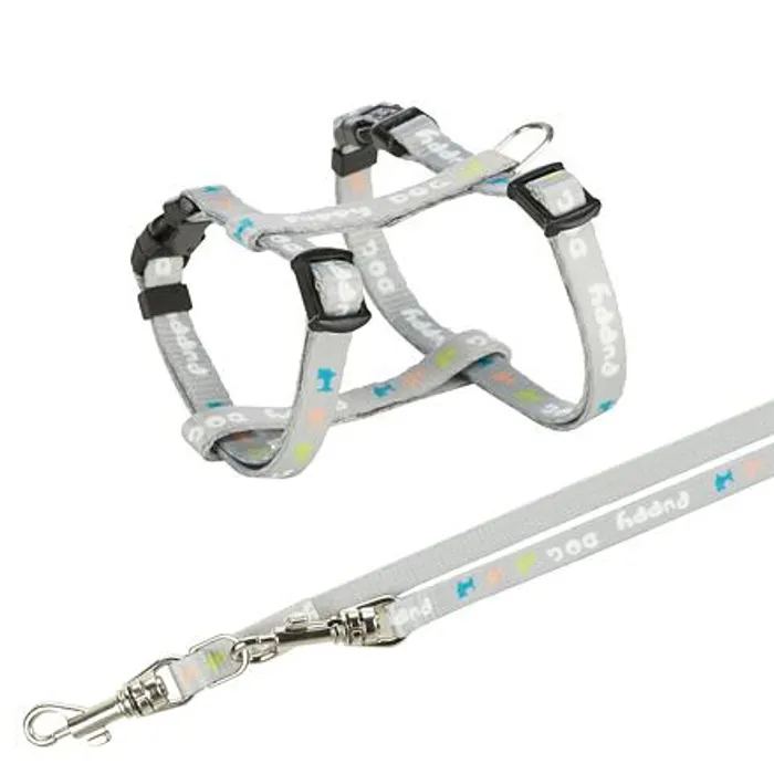 Hauptbild des Produkts JUNIOR postroj s vodítkem pro štěňata, světlešedá M-L: 27-45 cm/10 mm, 2,00 m
