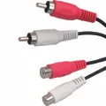 Kabel Cinch 2x M- Cinch 2x F, 5m, schwarz