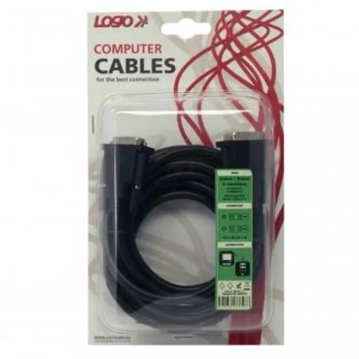 Hauptbild des Produkts Kabel DVI (24+1) M- DVI (24+1) M, DVI-D (dual link), 3m, stíněný, černá, Logo, blistr