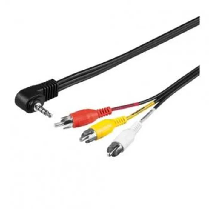 Hauptbild des Produkts Kabel Jack (3,5mm) M- Cinch 3x M, 1.5m, 4-pólovy jack, černá, Logo, blistr