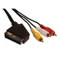 Kabel SCART M- Cinch 3x M, SCART-CINCH, 3m, schwarz