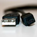 Weiteres Produktbild USB Kabel (1.1), USB A M - 4-pin M, 0.7m, aufrollbar, schwarz, Logo, HIROSE