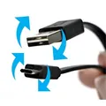 Weiteres Produktbild USB Kabel (2.0), USB A M reversible - microUSB M reversible, 0.3m, flach, schwarz, beiseitig