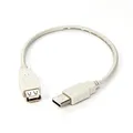 USB Kabel (2.0), USB A M - USB A F, 0.3m, schwarz/weiss, Logo, Blister