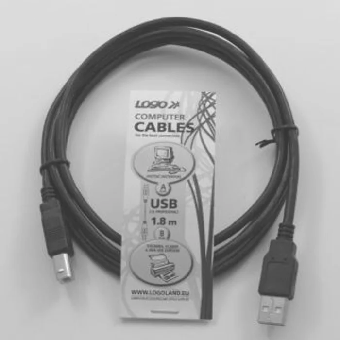 Hauptbild des Produkts Kabel USB (2.0), USB A M- USB B M, 1.8m, černý, Logo