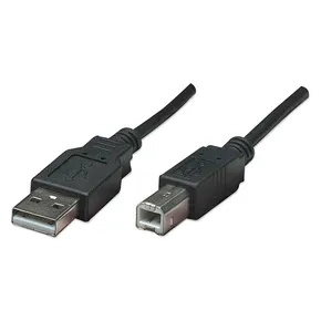 USB Kabel (2.0), USB A M - USB B M, 3m, schwarz, Logo, Blister