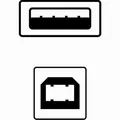 USB-Kabel (2.0), USB A M- USB B M, 5 m, grau, Logo
