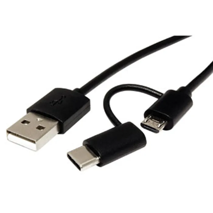 Hauptbild des Produkts Kabel USB (2.0), USB A M- USB micro B M, 1m, kulatý, černý, plastic bag