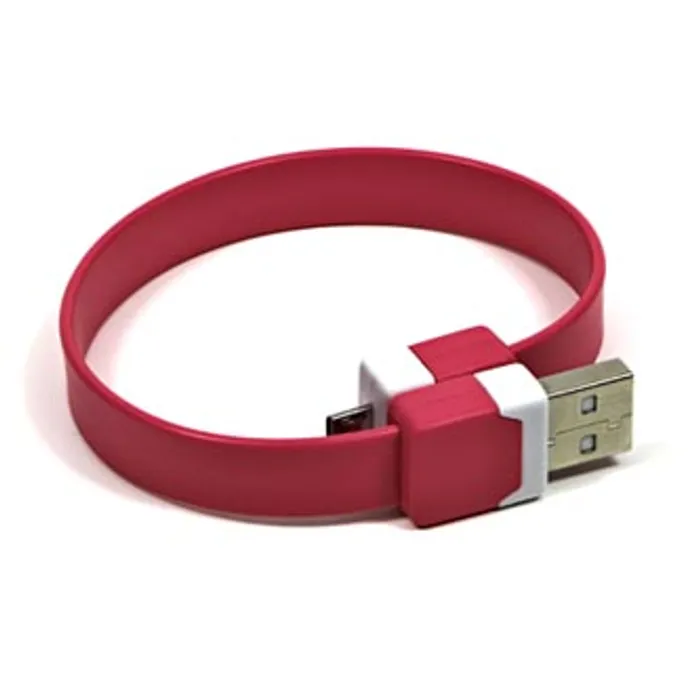 Hauptbild des Produkts Kabel USB (2.0), USB A M- USB micro M, 0.25m, růžový, Logo, blistr, náramek
