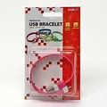 USB Kabel (2.0), USB A M - microUSB M, 0.25m, rosige, Logo, Blister, Armband
