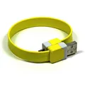 USB Kabel (2.0), USB A M - microUSB M, 0.25m, gelb, Armband