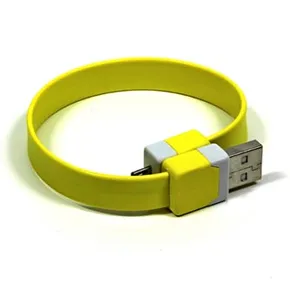 USB Kabel (2.0), USB A M - microUSB M, 0.25m, gelb, Armband