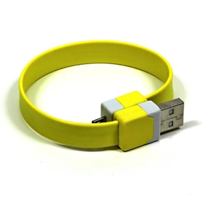 Hauptbild des Produkts Kabel USB (2.0), USB A M- USB micro M, 0.25m, žlutý, náramek