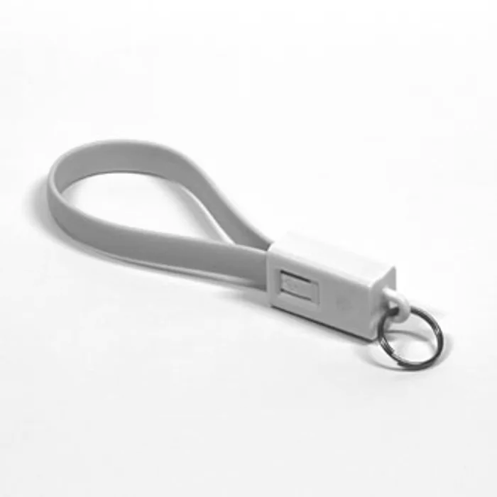 Hauptbild des Produkts Kabel USB (2.0), USB A M- USB micro M, 0.2m, světle zelená, Logo, blistr, klíčenka