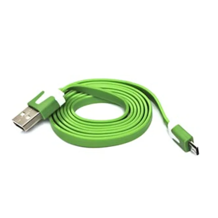 Hauptbild des Produkts Kabel USB (2.0), USB A M- USB micro M, 1m, plochý, zelený, Logo, blistr
