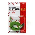 Weiteres Produktbild USB Kabel (2.0), USB A M - microUSB M, 1m, flach, grün, Logo, Blister
