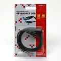 Weiteres Produktbild USB Kabel (2.0), USB A M reversible - microUSB M reversible, 1m, reversible, schwarz, Logo, Blister