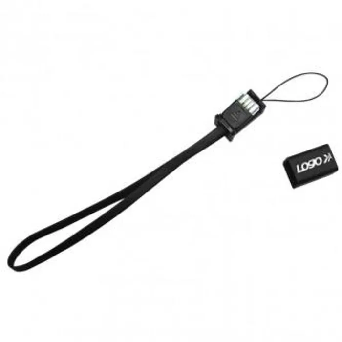 Hauptbild des Produkts Kabel USB (2.0), USB A M- USB mini M (5 pin), 0.3m, černý, Logo, poutko na foťák