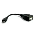 USB-Kabel (2.0), USB micro OTG  M- USB A OTG F, 0.15m, schwarz
