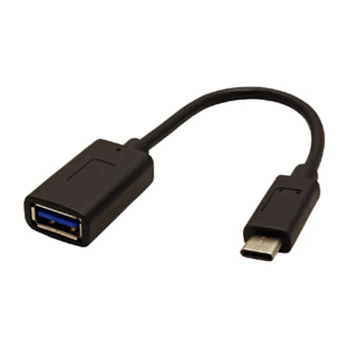 Hauptbild des Produkts Kabel USB (3.1), USB A F- USB C M, 0.15m, kulatý, černý, plastic bag, OTG kabel
