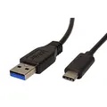 USB Kabel (3.1), USB A M - USB C M, 1m, rund, schwarz, plastic bag