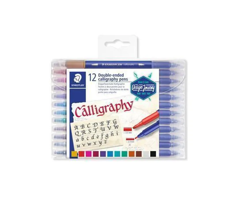 Hauptbild des Produkts Kaligrafické popisovače "Calligraph Duo", sada, 12 barev, 2,0/3,5 mm, oboustranné, STAEDTL