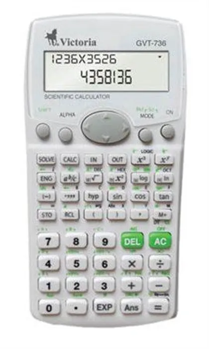 Hauptbild des Produkts Kalkulačka vědecká, 283 funkcí, ekologická, VICTORIA "GVT-736", bílá