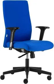 Bürostuhl BOSTON, blau, schwarzes Kreuz, gepolstert
