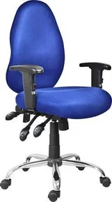 Bürostuhl, Netzstoff, Chromgestell, 7201, blau