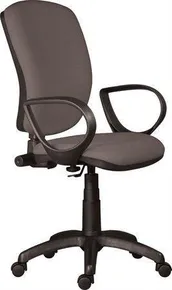 Bürostuhl, Textil, Gestell schwarz, Nuvola, grau, Bodenrollen mit Hartp