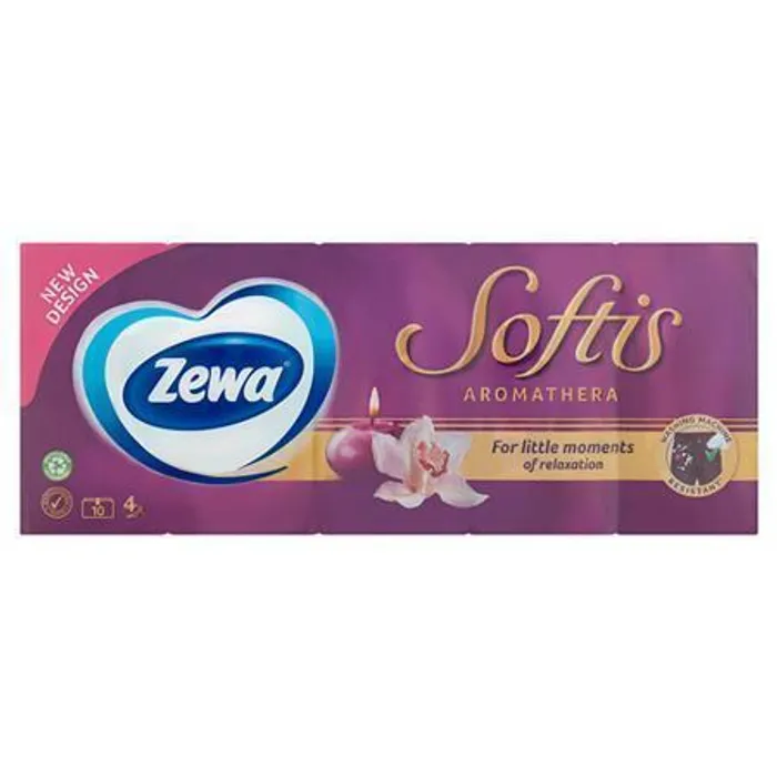 Hauptbild des Produkts Kapesníky, papírové, 3vrstvé, 10x9 ks, ZEWA "Softis", aromatherapy