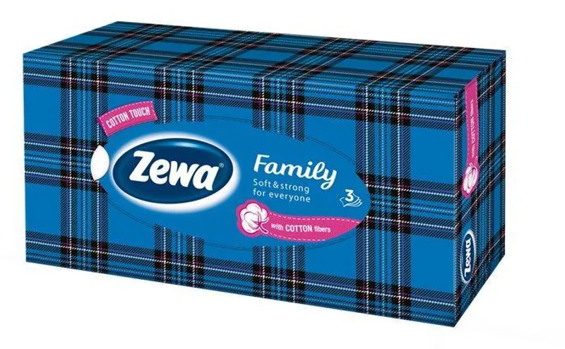 Hauptbild des Produkts Kapesníky, papírové, v krabici, 3vrstvé, 90 ks, ZEWA "Soft&Strong", bez vůně