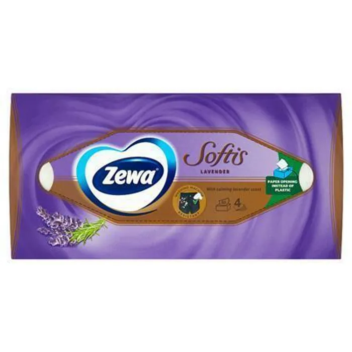 Hauptbild des Produkts Kapesníky "Softis", levadule & pomeranč, krabice, 4 vrstvé, 80 ks, ZEWA