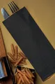 Bestecktasche Anthrazit mit weißer Serviette [125 Stück]