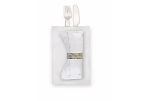 Servito Bestecktasche mit weißer Serviette [125 Stück]