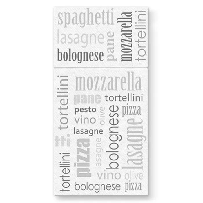 Hauptbild des Produkts Kapsy na příbory PAW Airlaid 40x40cm Italian Food Green, 25 ks/bal