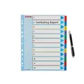 Esselte Mylar-Kartonregister mit wiederbeschreibbarem Deckblatt, A4 Maxi, gemischte Farben
