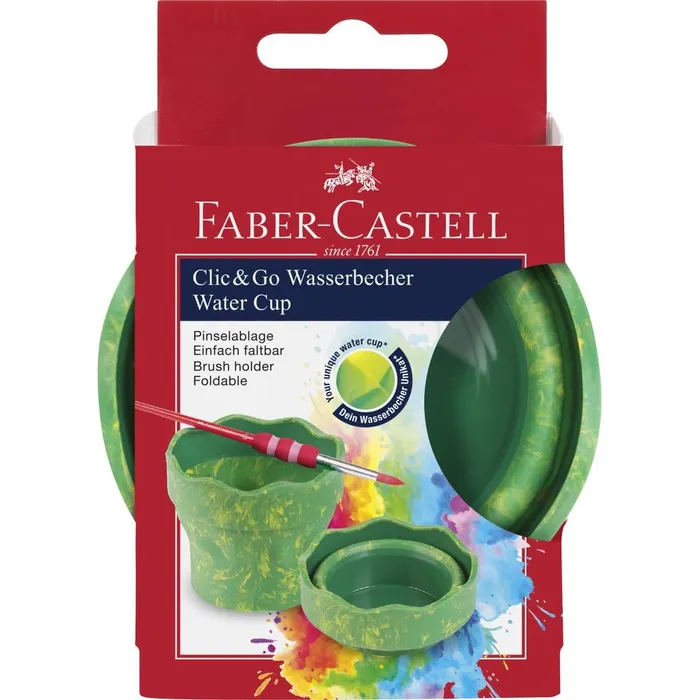 Hauptbild des Produkts Kelímek na vodu Faber-Castell Click & Go Dinosaurus mramorově zelený