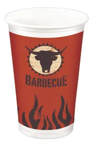 Weiße Tassen 0,2 l BARBECUE [10 Stück]