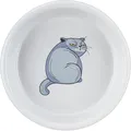 Keramikschale mit Katzenmotiv, 0,25 l/o 13 cm, grau