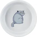 Keramikschale mit Katzenmotiv, 0,25 l/o 13 cm, grau